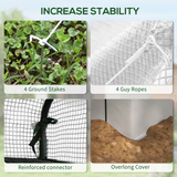 Outsunny Walk-In Greenhouse Polytunnel with Roll-Up Door & 3-Tier Shelves – 244 x 180 cm, Reinforced PE Cover