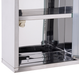 Wall-Mounted Stainless Steel Medicine Cabinet with 2 Shelves and Lockable Glass Door – Bathroom Storage