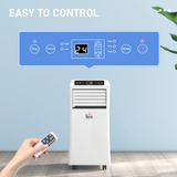 HOMCOM 1003W Portable Air Conditioner with Remote Control & Sleep Mode – Mobile Room Cooling, White
