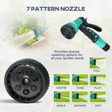 Outsunny 20m Retractable Garden Hose Reel with Lock, Wall Mounted – 7 Watering Patterns, Light Grey