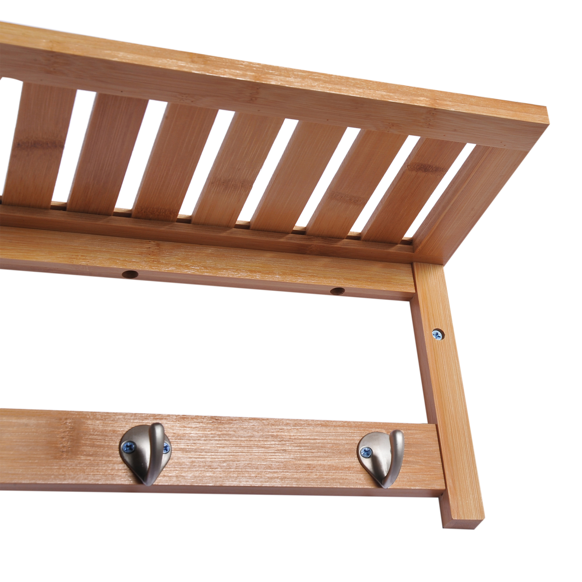 HOMCOM Wall-Mounted Clothes Rack with 4 Hooks and Top Shelf – Hallway Coat Rack, 50 x 17 x 20 cm