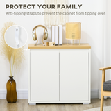 HOMCOM Double Door Sideboard Cabinet with Adjustable Shelf – Living & Dining Room Storage