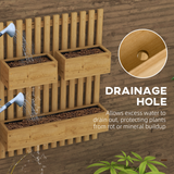 Outsunny Wall-Mounted Wooden Planters with Trellis – Raised Garden Beds for Climbing Plants, Carbonised