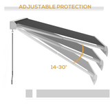 Outsunny 3 x 2.5m Electric Retractable Awning with Remote – Cassette Canopy for Doors & Windows, Grey