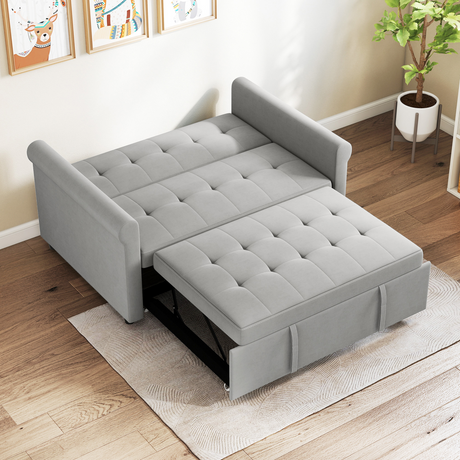 HOMCOM sofa bed settee, side view
