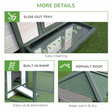 PawHut Wooden Chicken Coop with Nesting Box, Outdoor Run & Removable Tray – Elevated Poultry House, Green