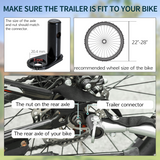 HOMCOM Two-Wheel Bicycle Cargo Trailer with Folding Storage Bag & Top Cover – 40kg Steel Frame Bike Wagon