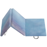 HOMCOM 6ft Foldable Gymnastics Mat, Tri-Fold 5cm Thick Crash Mat for Yoga and Pilates – Sky Blue