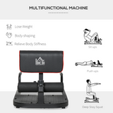 HOMCOM 3-in-1 Squat Machine for Sit-Ups, Push-Ups & Deep Squats with Steel Frame – Adjustable Home Gym Leg Trainer