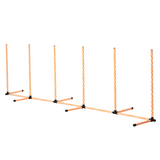 Pawhut Dog Agility Weave Poles Training Set with Whistle & Carry Bag – Slalom Obstacle Course Equipment