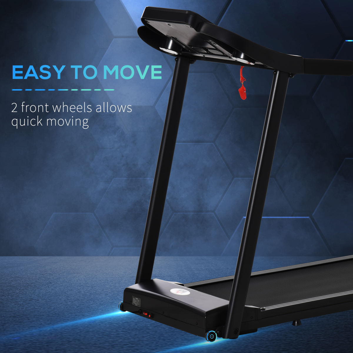 HOMCOM 1.5HP Motorised Folding Treadmill with LED Display, 12 Preset Modes & Phone Holder – Home Running Machine