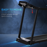 HOMCOM 1.5HP Motorised Folding Treadmill with LED Display, 12 Preset Modes & Phone Holder – Home Running Machine