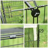 PawHut Outdoor Pet Shelter with Weather Cover, Two Doors & Ground Stakes – Portable Pet Cage