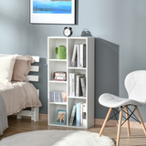 HOMCOM Seven-Cube Bookcase with Anti-Tipping Straps – Open Bookshelf Display Cabinet, White