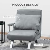 Dimension diagram of the HOMCOM foldable sofa bed armchair