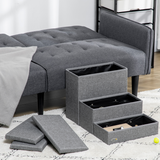 PawHut 3-Step Pet Stairs with Storage Boxes – Dog & Cat Steps for Bed and Sofa, Light Grey