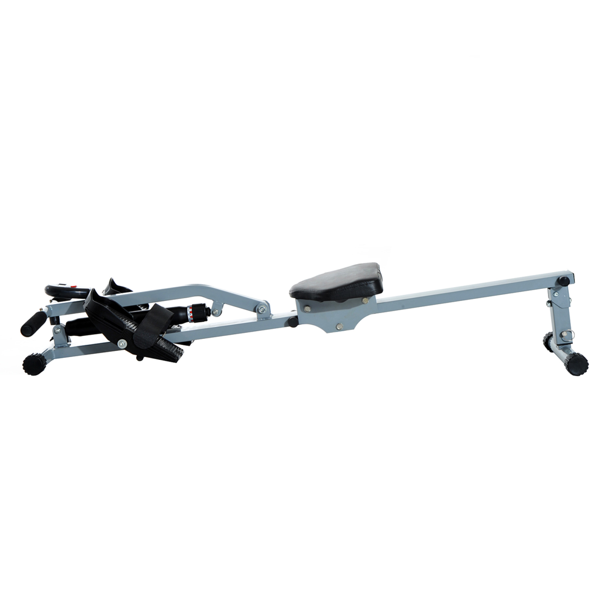 HOMCOM Rowing Machine with 12 Resistance Levels, LCD Monitor & Padded Seat – Home Gym Cardio Rower