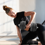 HOMCOM 30kg Adjustable Dumbbell Set with Connecting Rods & Non-Slip Grips – Home Gym Hand Weights, Black