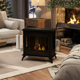 HOMCOM Freestanding Bioethanol Fireplace Stove with 0.9L Tank – No Chimney Needed, Black