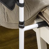 Adjustable Bed Assist Rail Grab Bar with Side Pocket & Foam Grip – Safety Handle for Flat-Frame Beds, White