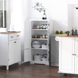 Modern Freestanding Storage Hutch Cabinet with 4 Doors & Adjustable Shelves – Kitchen & Living Room