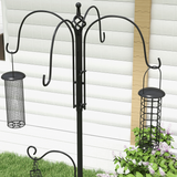 PawHut Bird Feeding Station Kit with 6 Hooks and 4 Hanging Feeders – Garden Wild Bird Feeder Pole