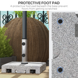 Outsunny 28kg Granite Parasol Base with Wheels and Retractable Handle – Fits 32–48mm Poles, Grey