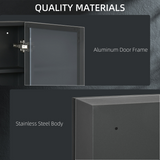 kleankin Wall Mounted Bathroom Cabinet with Mirror Door & 3-Tier Shelves – Stainless Steel, Black