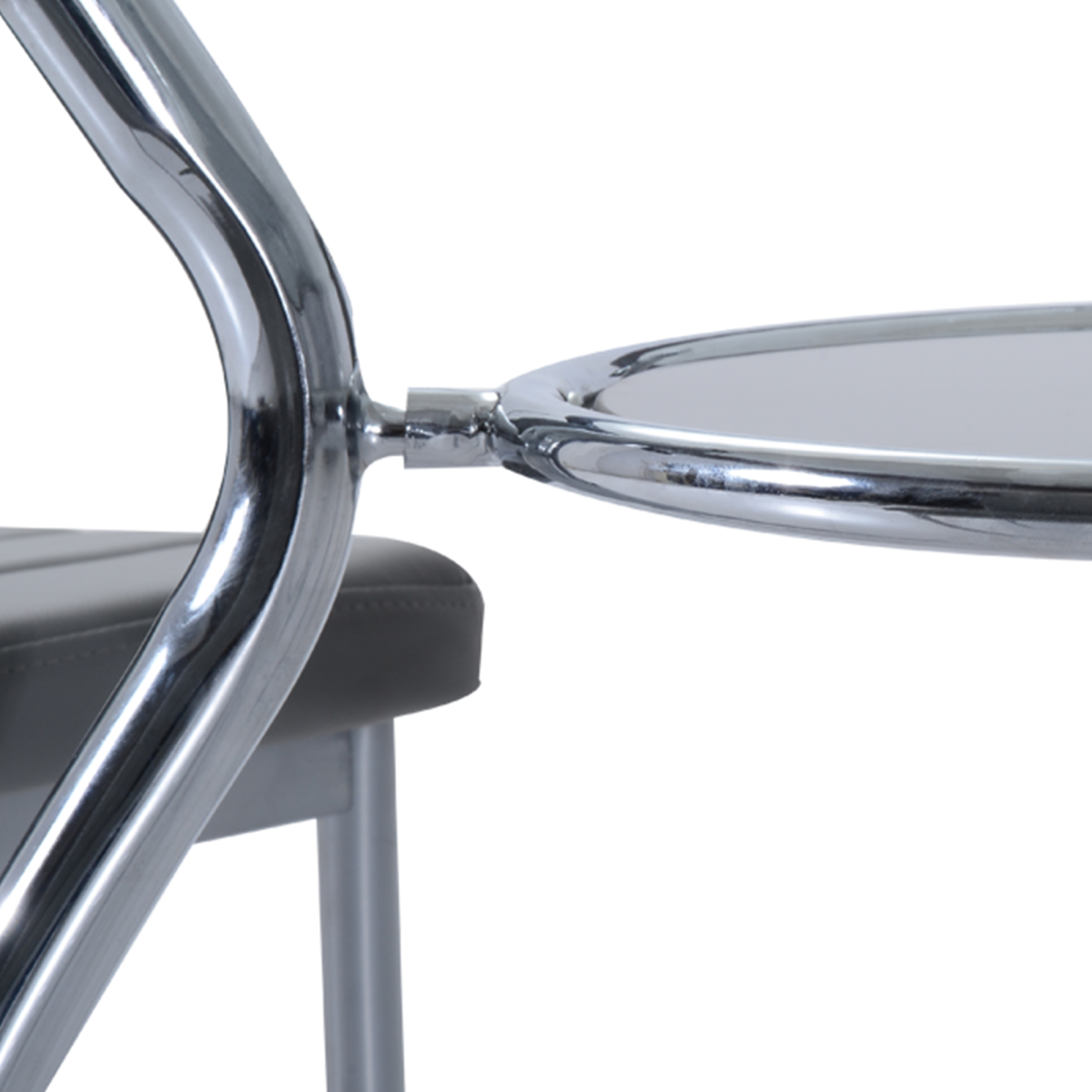 HOMCOM Round Glass Dining Table Set with 4 Cushioned Chairs – Metal Frame Kitchen Dining Set