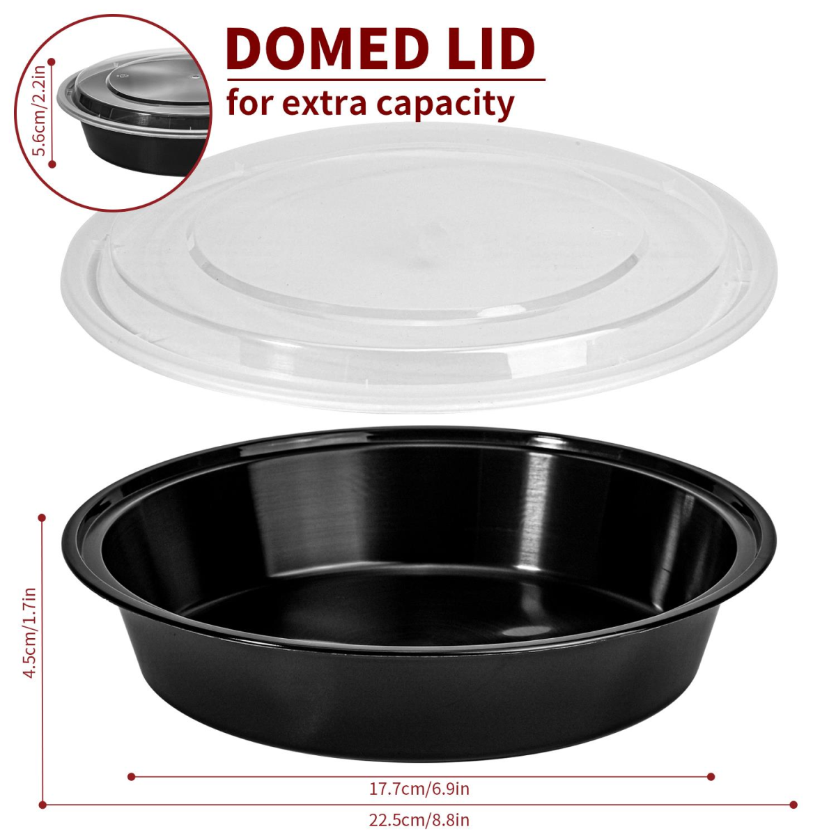 VINSANI 20-Pack Round Meal Prep Containers with Lids – Airtight, Stackable Food Storage