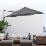 Outsunny 2.5M Garden Cantilever Parasol with 360° Rotation & Cross Base – Offset Patio Shade, Dark Grey