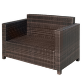 Outsunny Outdoor Double Armchair for Two with Cushions, PE Rattan & Steel Frame – Garden Seating, Mixed Brown