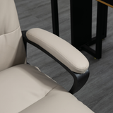 Vinsetto PU Leather Home Office Chair with Double-Padded Seat & Armrests – Swivel Desk Chair, Grey