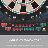 HOMCOM Electronic Dartboard with LED Scoreboard, 27 Games & Storage Cabinet – For Up to 8 Players