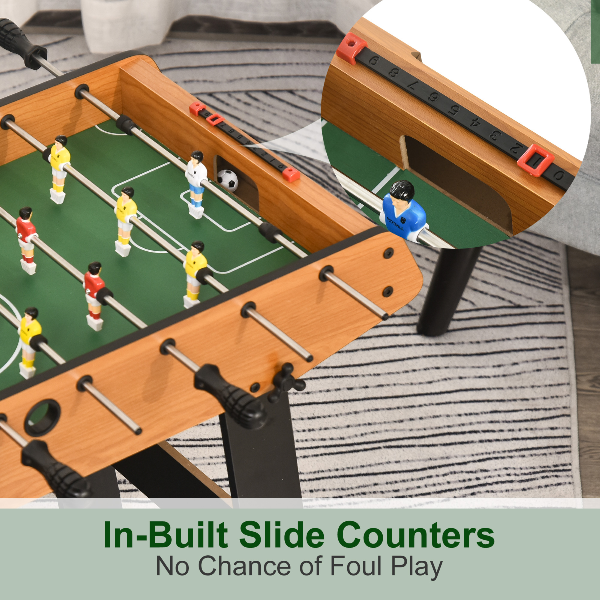 HOMCOM Folding Football Table with Scoreboards & Foam Grip Handles – Space-Saving Foosball Game Table