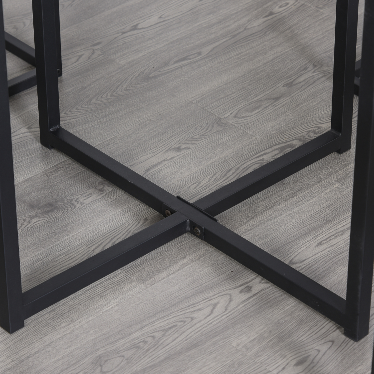 HOMCOM Industrial 5-Piece Dining Set with Table and 4 Stools, Steel Frame – Space-Saving Kitchen Set, Black/Brown