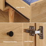 HOMCOM Modern 2 Door Wardrobe with 2 Drawers & Hanging Rail – Bedroom Clothes Storage