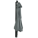 Outsunny Wall-Mounted Parasol with 180° Rotating Canopy & Aluminium Frame – Space-Saving Balcony Shade, Grey