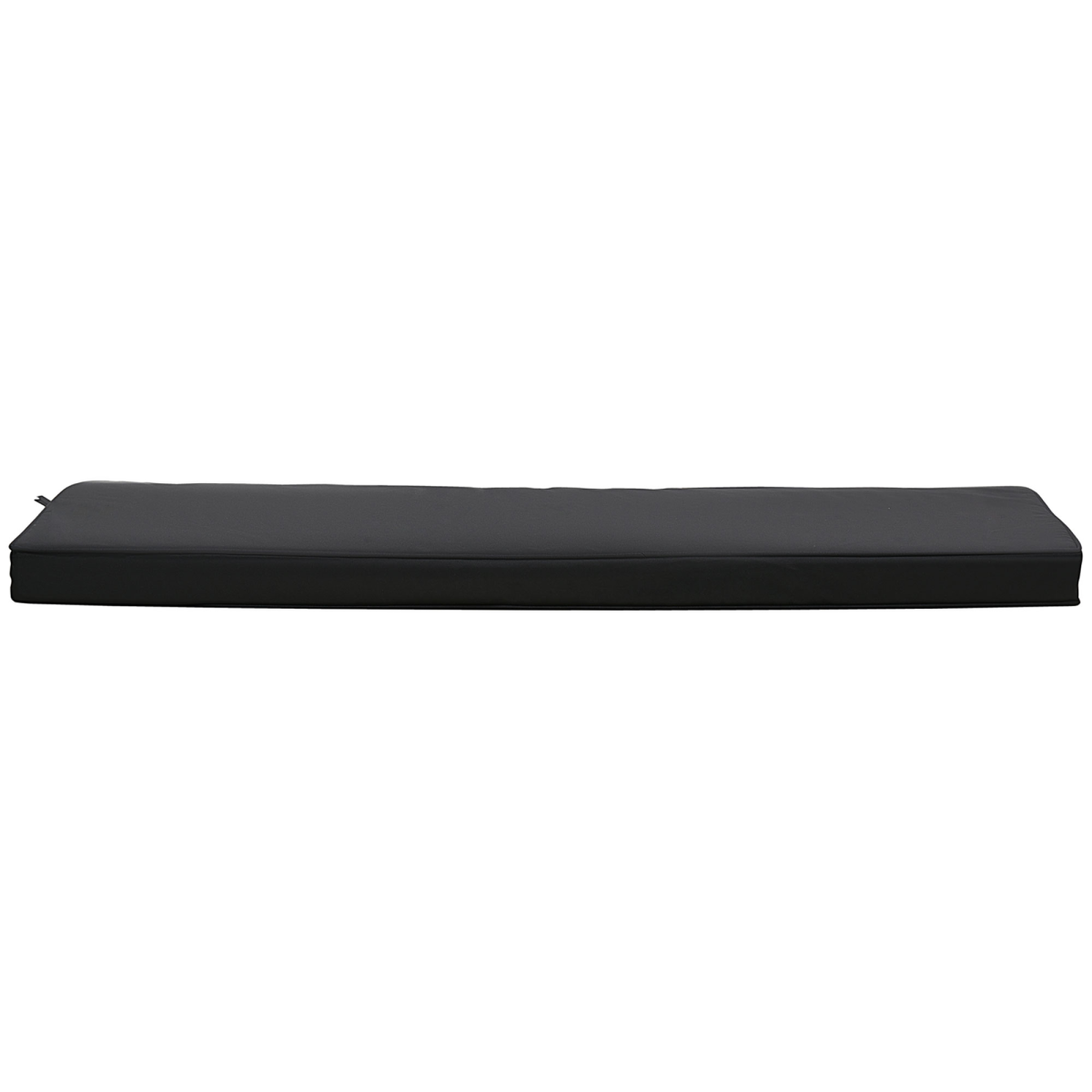 Outsunny 2-Seater Garden Bench Cushion with Tie Fastenings – Cotton-Filled Polyester Seat Pad, Black