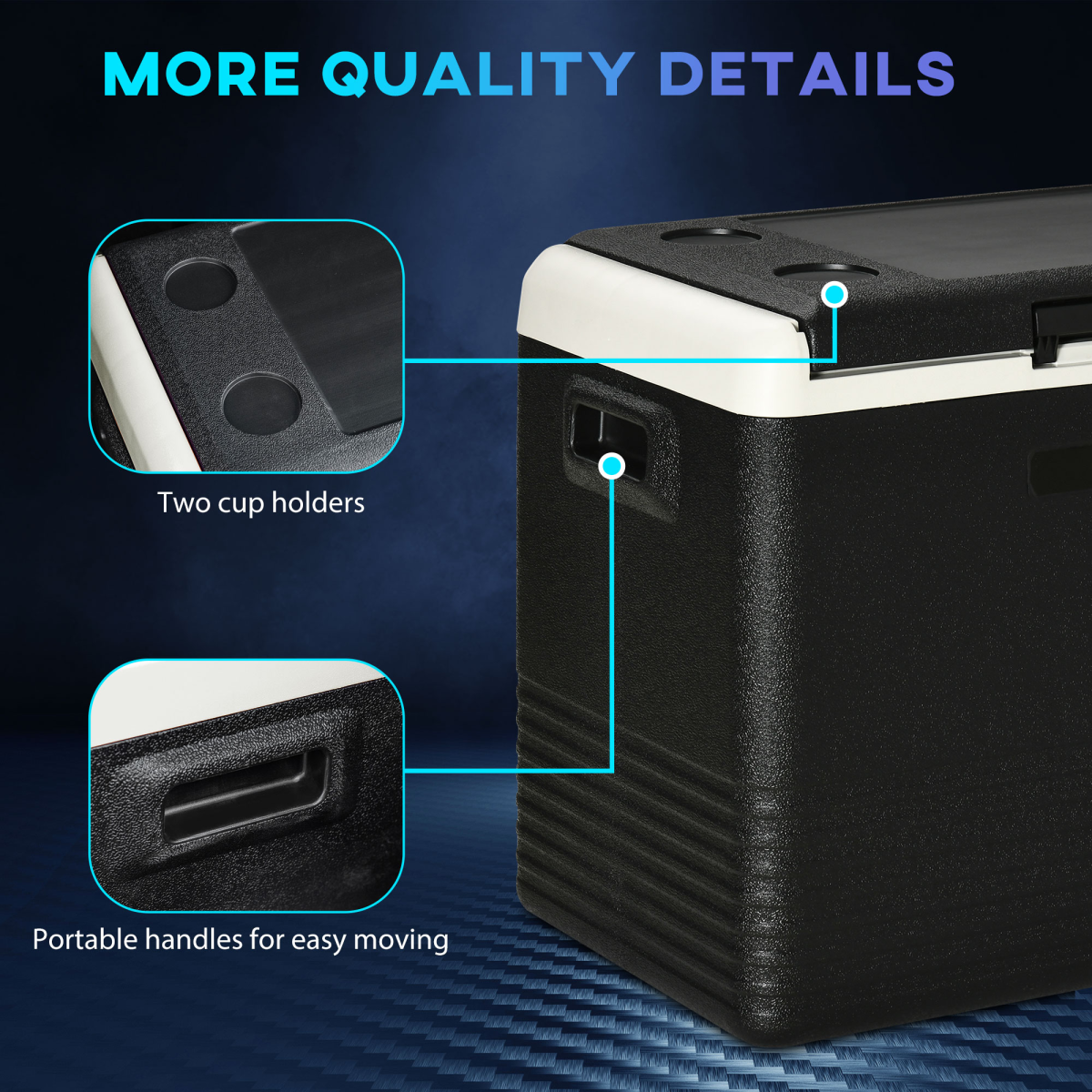 Outsunny 50L Portable Car Fridge Freezer, 12V/24V DC and 110/240V AC – Camping & Driving Compressor Cooler