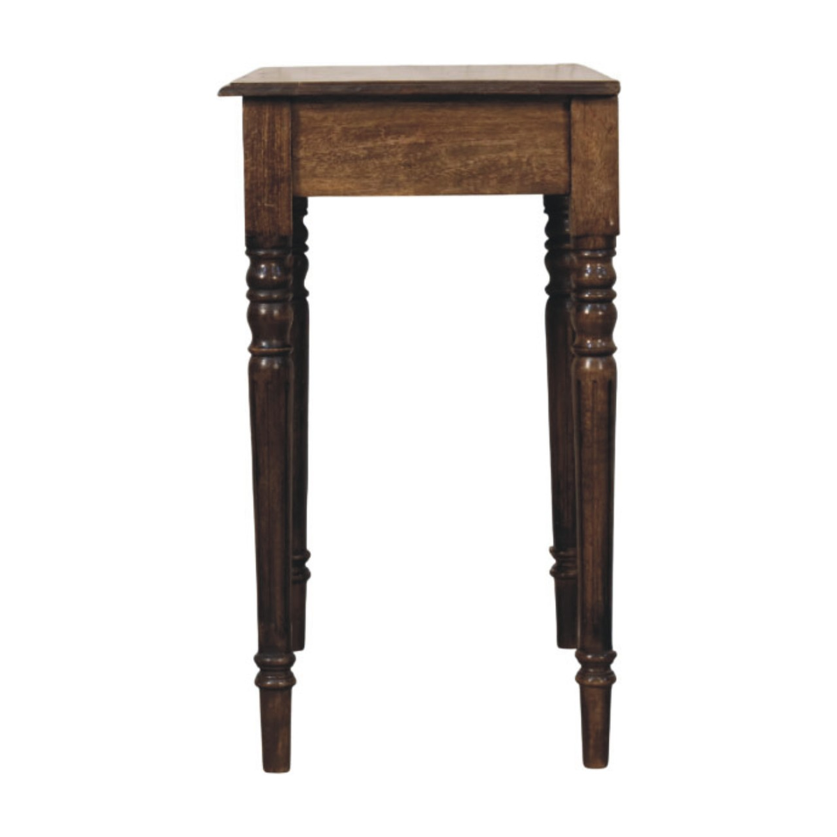 Artisan Furniture Heritage Solid Mango Wood Writing Desk with Turned Legs & Drawer – Classic Grey Finish