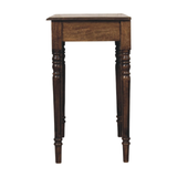 Artisan Furniture Heritage Solid Mango Wood Writing Desk with Turned Legs & Drawer – Classic Grey Finish