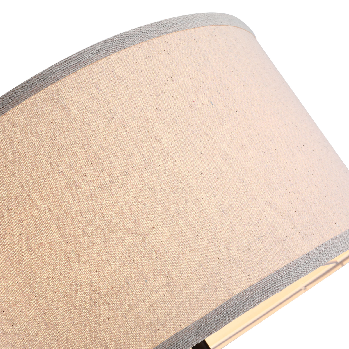 HOMCOM Rubberwood Tripod Floor Lamp with Fabric Shade – Stylish Living Room Lighting, Beige