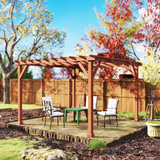 Outsunny 3.3x3.3m Wooden Pergola Kit with Fir Wood Columns & Crisscross Beams – Garden Gazebo, Brown