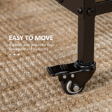 Mobile Drop Leaf Extendable Kitchen Table with Wheels – Space-Saving Dining Table, Seats up to 6