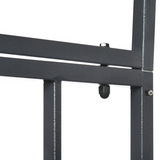 Outsunny Metal Garden Arch with Double Gate – Climbing Plant Arbour with Reinforced Frame, Dark Grey