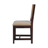 Artisan Furniture Boucle Upholstered Chair with Rattan Back & Solid Mango Wood Frame – Cream and Brown