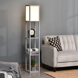 Storage Shelf Floor Lamp – Grey