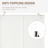 2-Door Wardrobe with Hanging Rail, 3 Shelves & 3 Drawers – 180cm Bedroom Storage, White