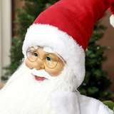 HOMCOM Life Size Animated Santa Claus with Sound Activation and LED Lights – Christmas Party Decoration, Red